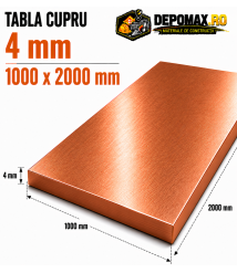 Tabla cupru 4mm – 1000 x 2000 mm – EN Cu-DHP Tabla cupru 4mm – 1000 x 2000 mm – EN Cu-DHP